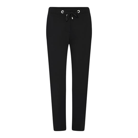 Women's Black Cropped Pants Size 6 I'CONA Athleisure Drawstring Comfy NWT